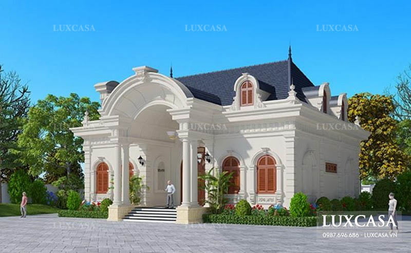 thiet ke thi cong biet thu 1 tang tan co dien