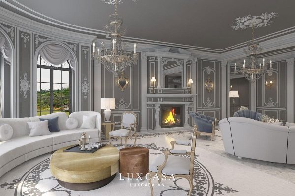  Thiết kế trang trí phòng tiếp khách tầng 2 với góc nhìn rộng