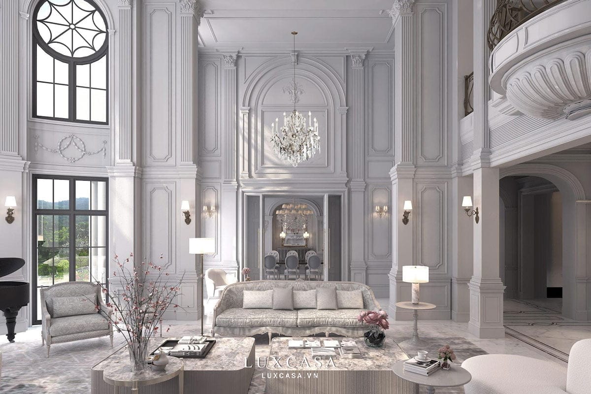 Phòng khách lâu đài sang trọng không gian rộng