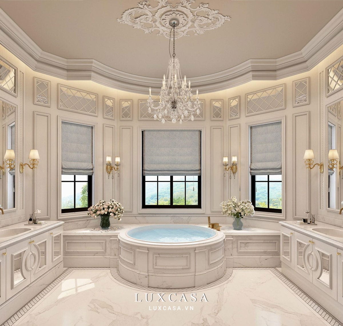 Phòng tắm được thiết kế tiện nghi thư thái