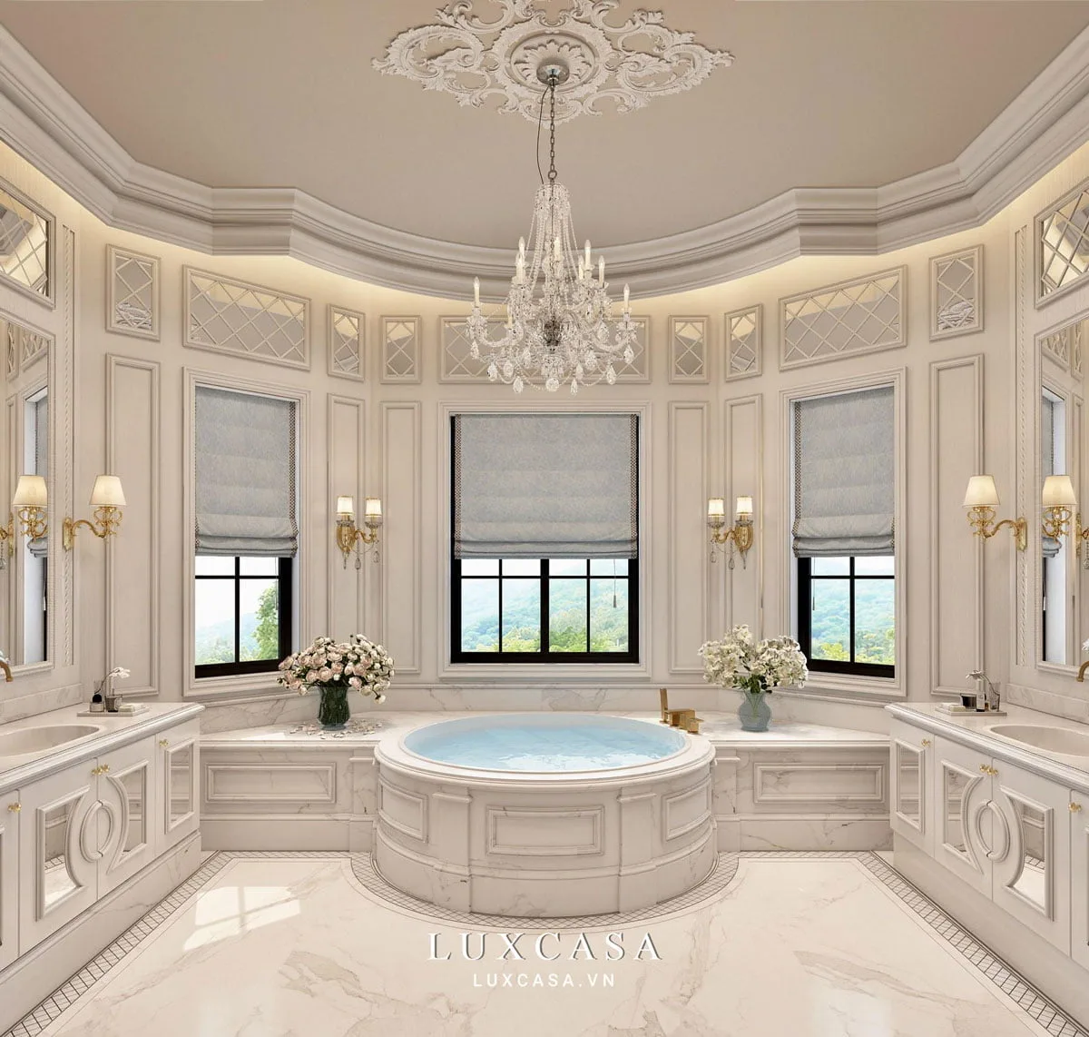 Phòng tắm được thiết kế tiện nghi thư thái