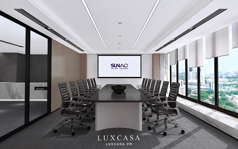 Thiết kế văn phòng trọn gói hiện đại công ty SUNAC