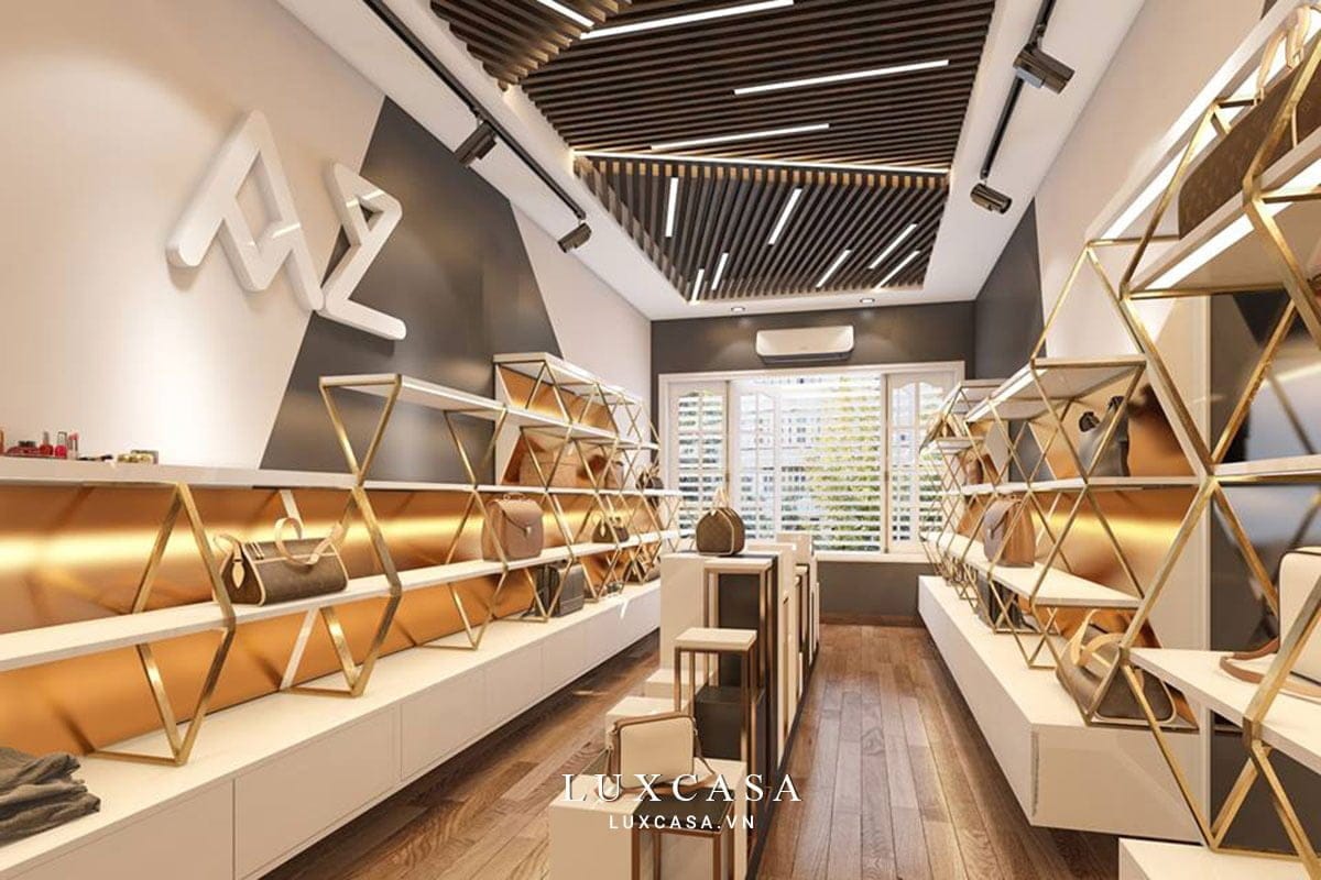 Thi công showroom túi xách sang trọng ở Hải Dương