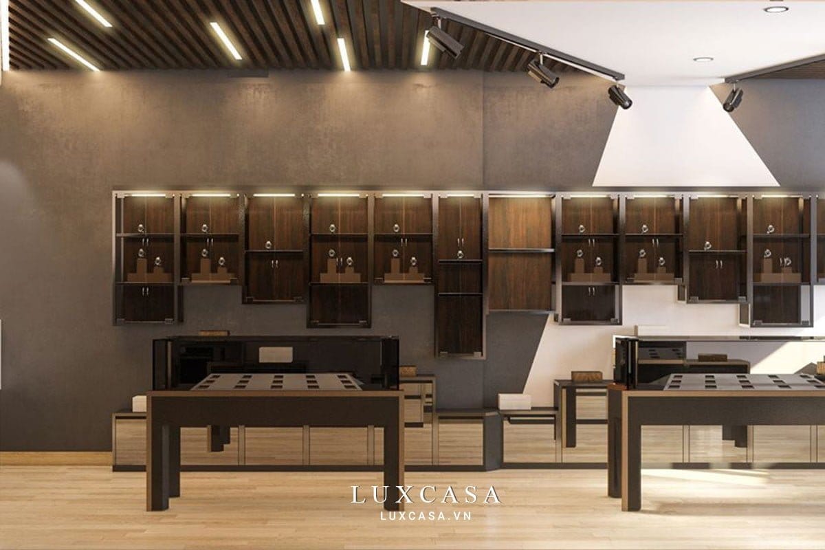 Thi công showroom túi xách sang trọng ở Hải Dương