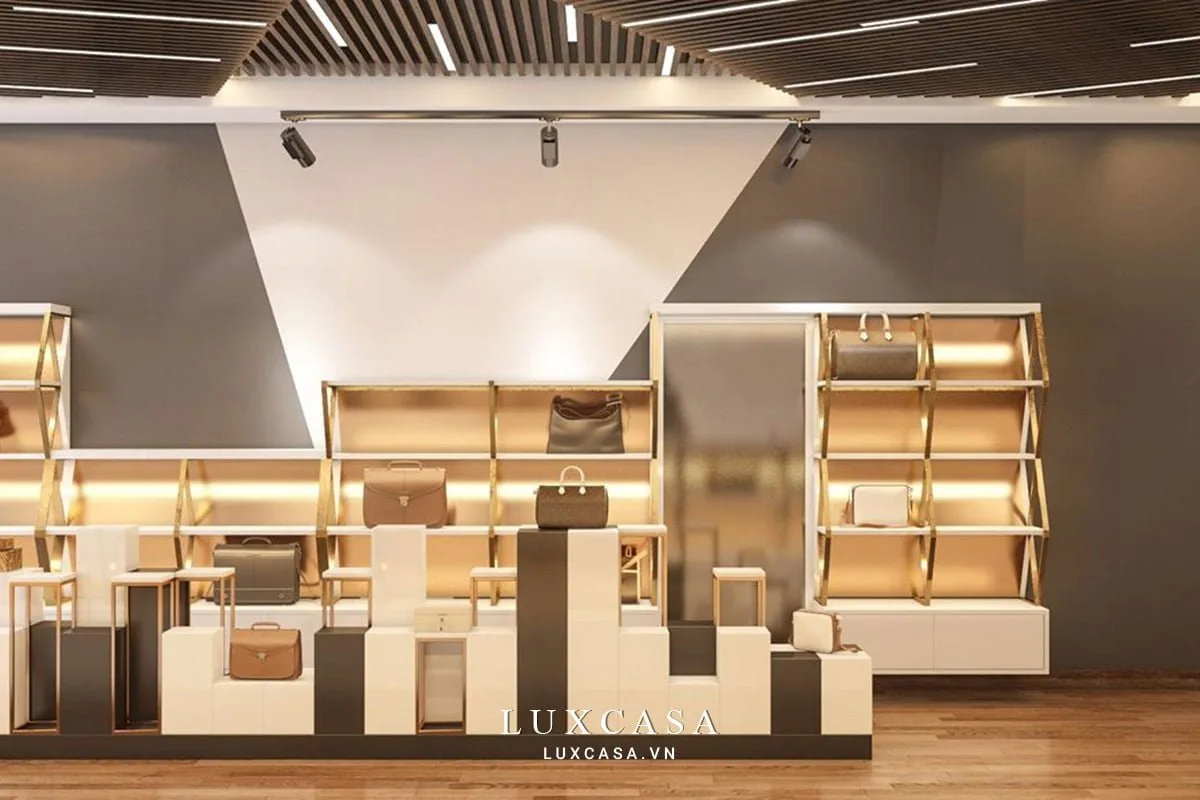 Thi công showroom túi xách sang trọng ở Hải Dương