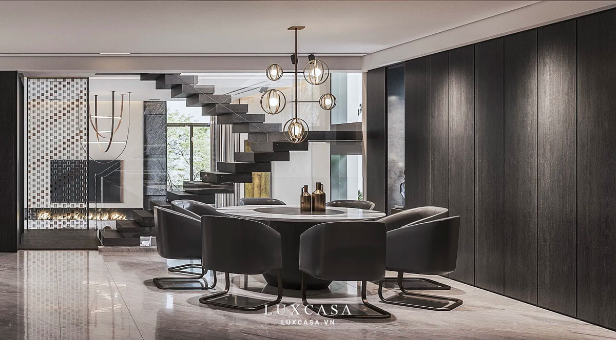 Gia chủ nên chọn bàn ăn có kích thước vừa phải, có thể mở rộng khi cần tiếp nhiều khách