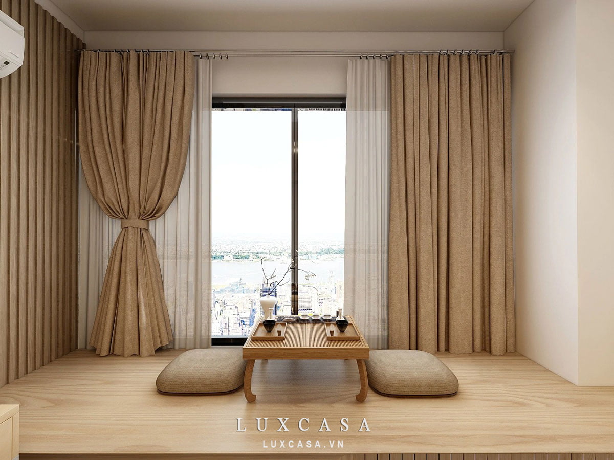 Bàn trà trong thiết kế nội thất theo phong cách Nhật Bản