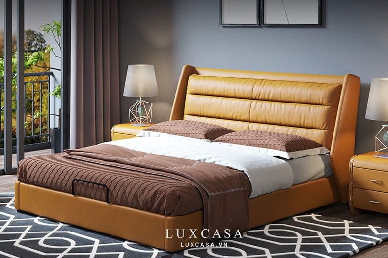giường ngủ bọc da