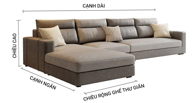 Chú thích ghế sofa góc chữ L