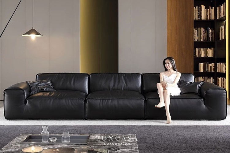 DSD01 ghế sofa băng dài tone màu đen huyền bí 