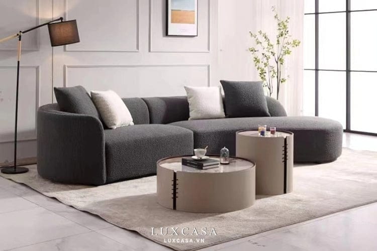 Ghế sofa băng dài chất liệu vải nỉ trẻ trung