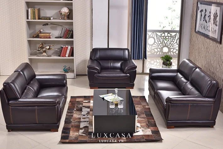 ghế sofa da đen SP220