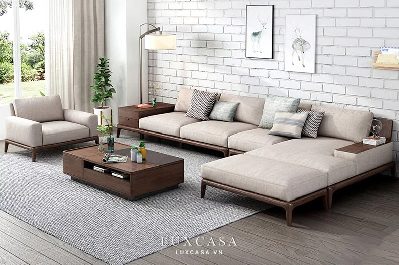 ghế sofa gỗ góc chữ L SG15