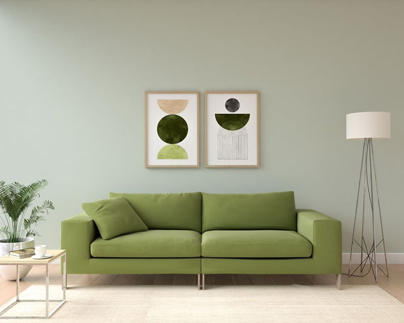ghế sofa màu xanh lá cây