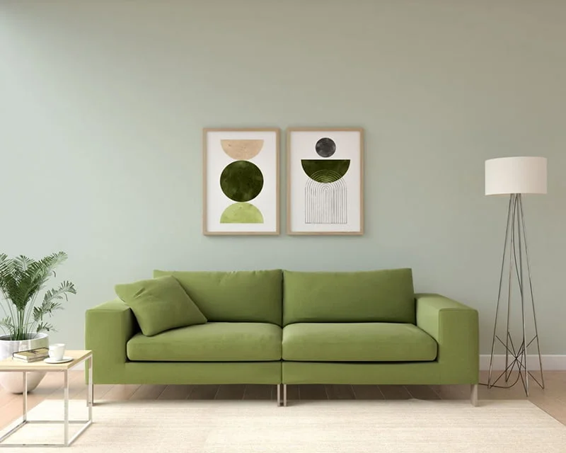 ghế sofa màu xanh lá cây