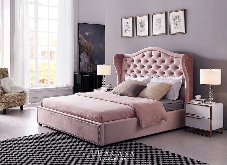 giường bọc nỉ GN202