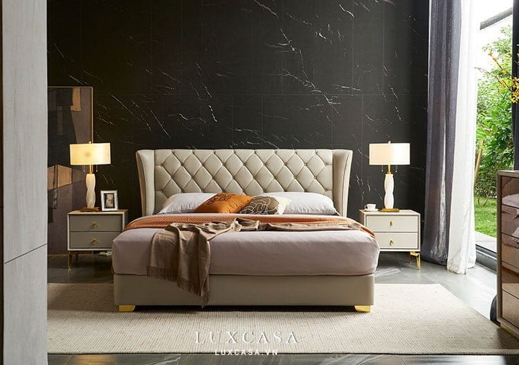 giường bọc nỉ