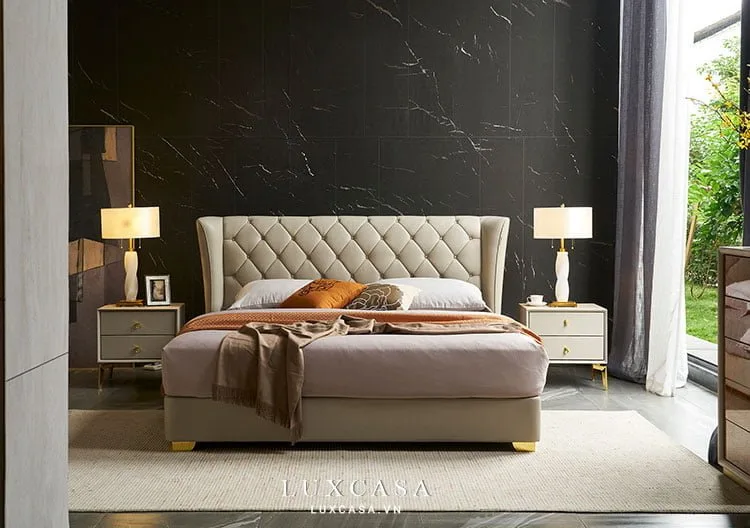 giường bọc nỉ