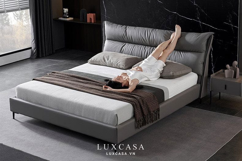 giường ngủ bọc da