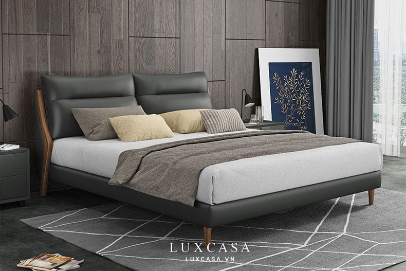 Mẫu giường ngủ bọc da 