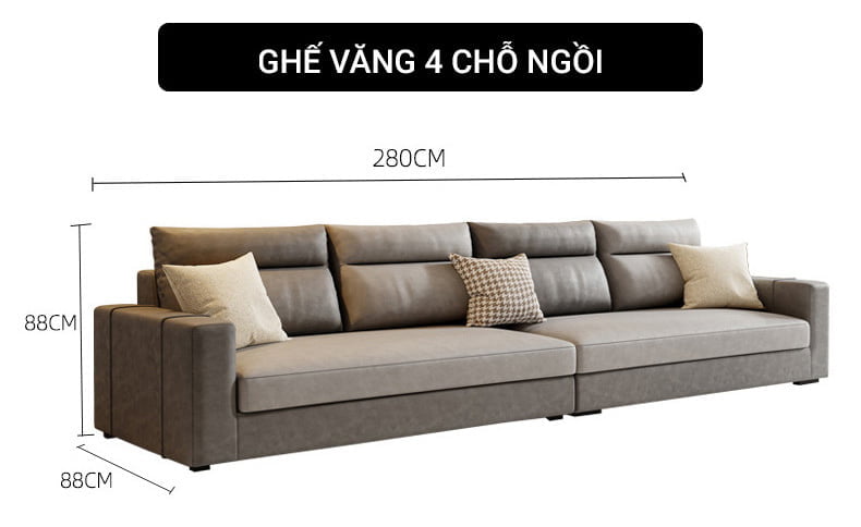 kích thước ghế sofa văng 4 chỗ ngồi