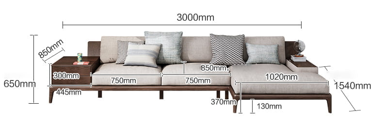 kích thước sofa gỗ SG318