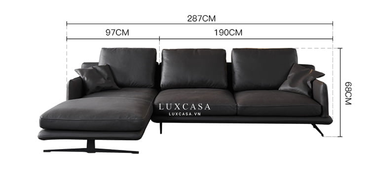 kích thước sofa góc 2 chỗ ngồi