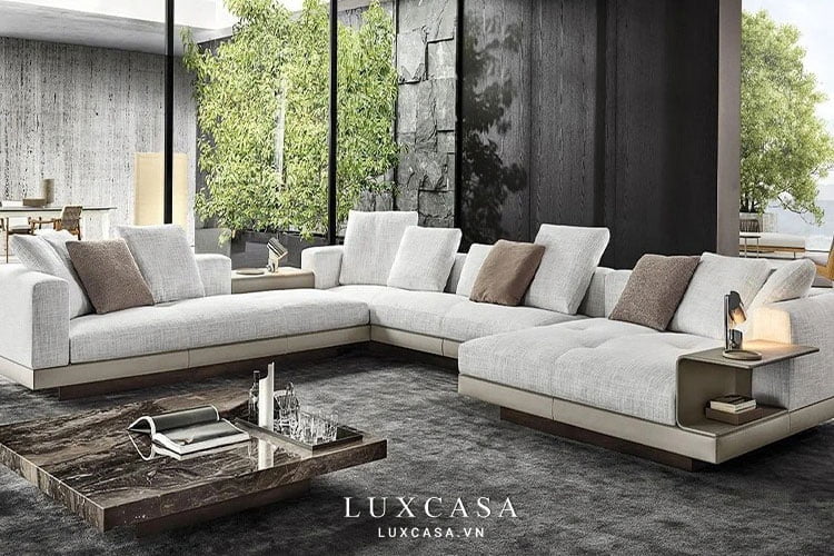 Mẫu ghế sofa chất liệu vải nỉ