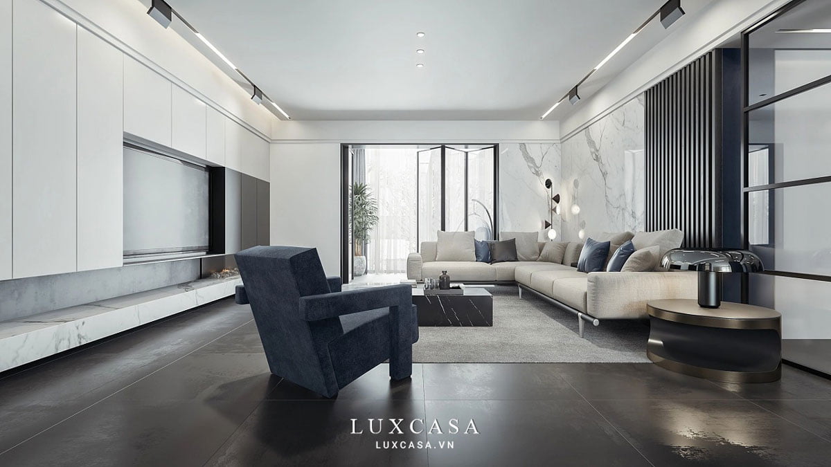 Màu gạch tối hơn màu tường là một tips khiến không gian căn phòng trở nên thanh lịch