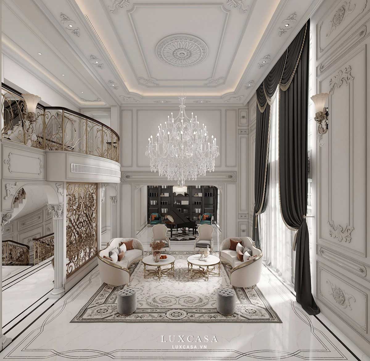 Thiết kế nội thất biệt thự tân cổ điển