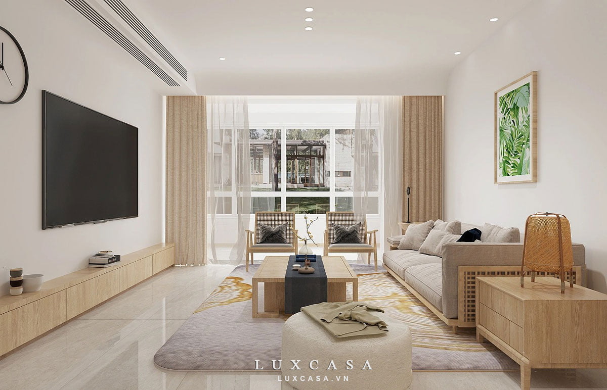 Phòng khách đặc trưng trong thiết kế nội thất Nhật Bản