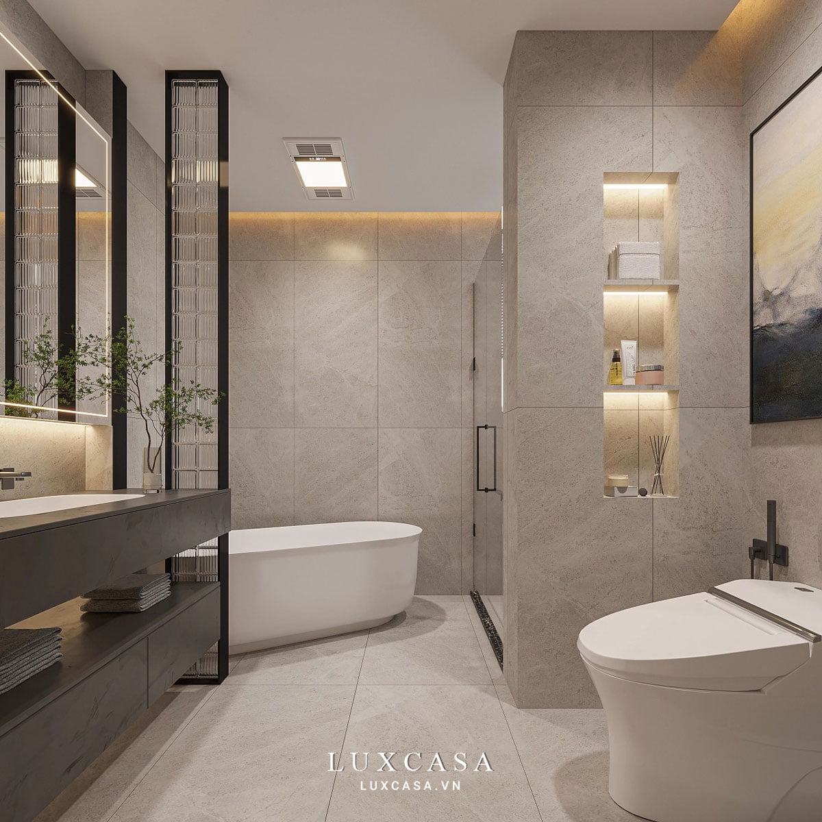 Nội thất phòng tắm tinh gọn hiện đại