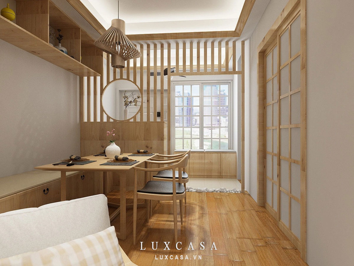 Thiết kế nội thất Nhật Bản riêng biệt với cửa trượt Shoji