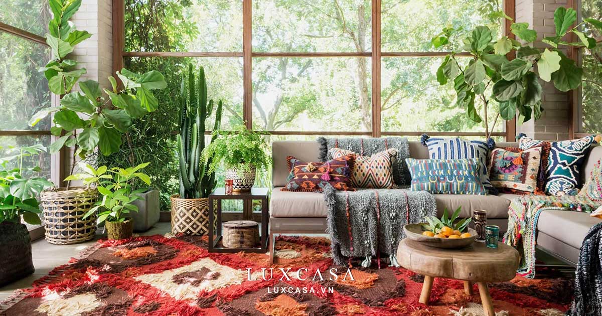 Bố trí họa tiết hoa văn rực rỡ