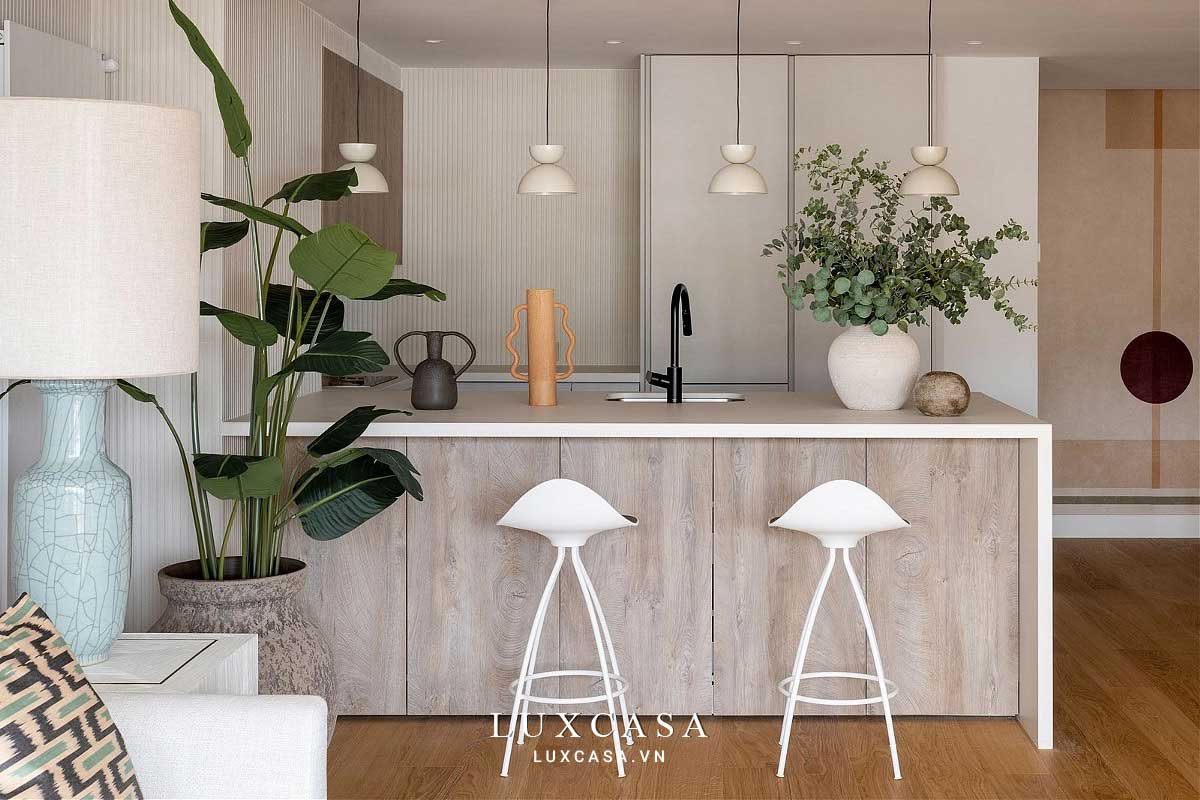 Phong cách tropical kết hợp tối giản