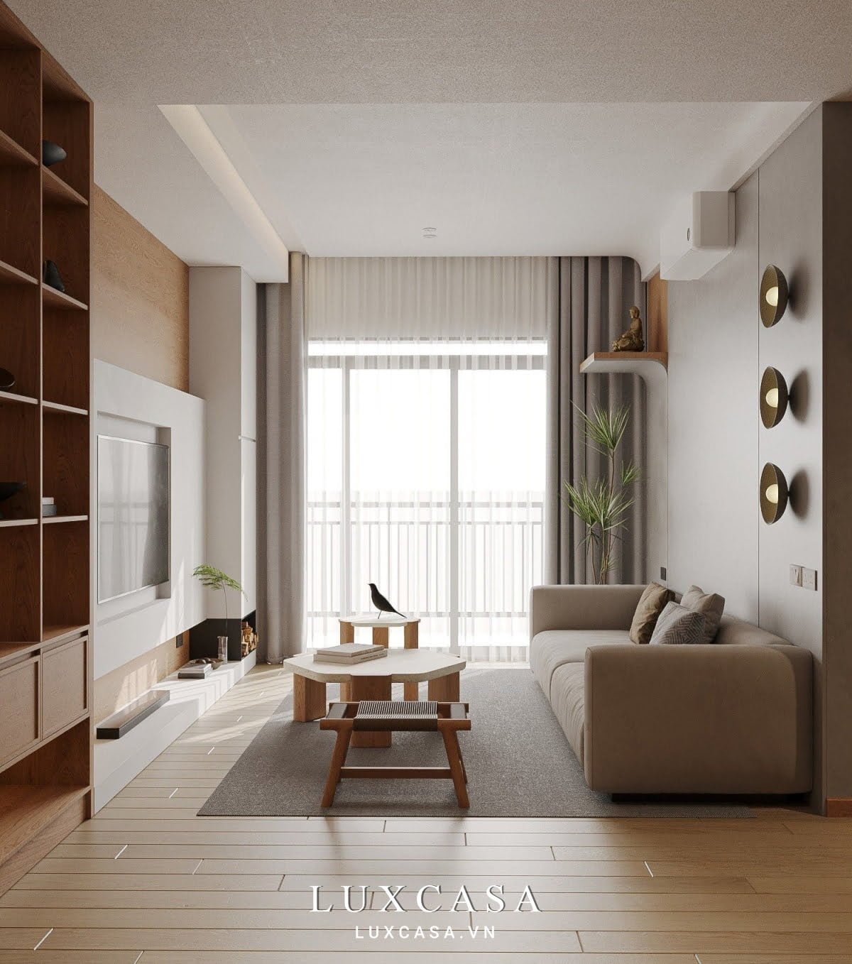 Ghế sofa mini bài trí trong phòng khách nhỏ