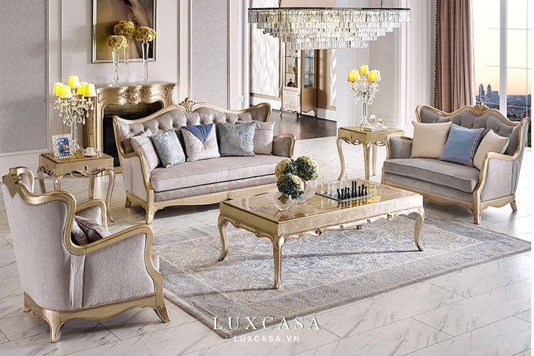 sofa tân cổ điển đơn giản stc112