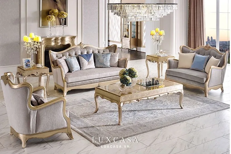 sofa tân cổ điển đơn giản stc112
