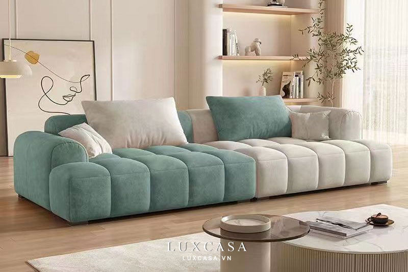 sofa trắng-xanh SN14