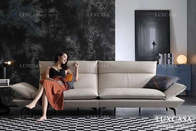 sofa 2 chỗ màu trắng sv107