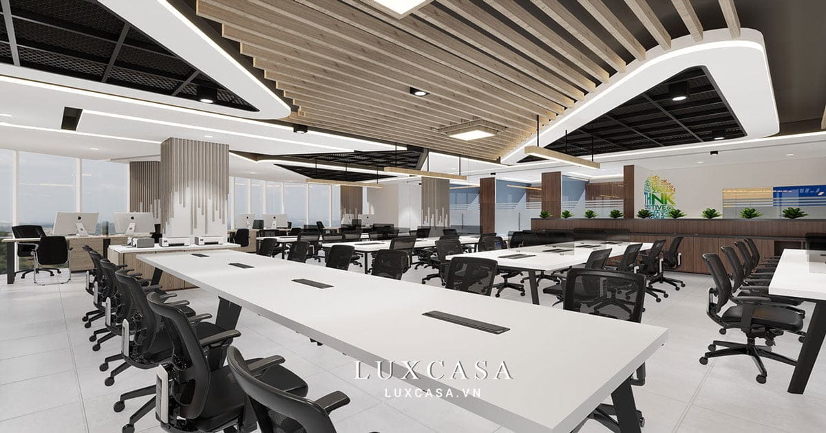 Thi công nội thất văn phòng không gian mở 