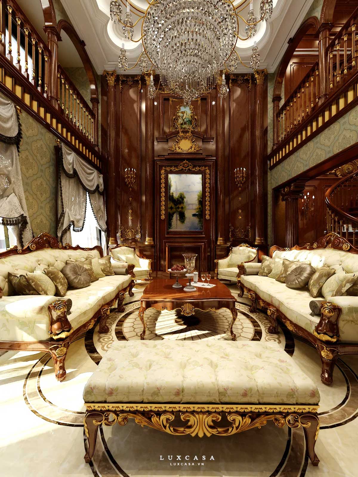 Thiết kế nội thất phòng khách cổ điển