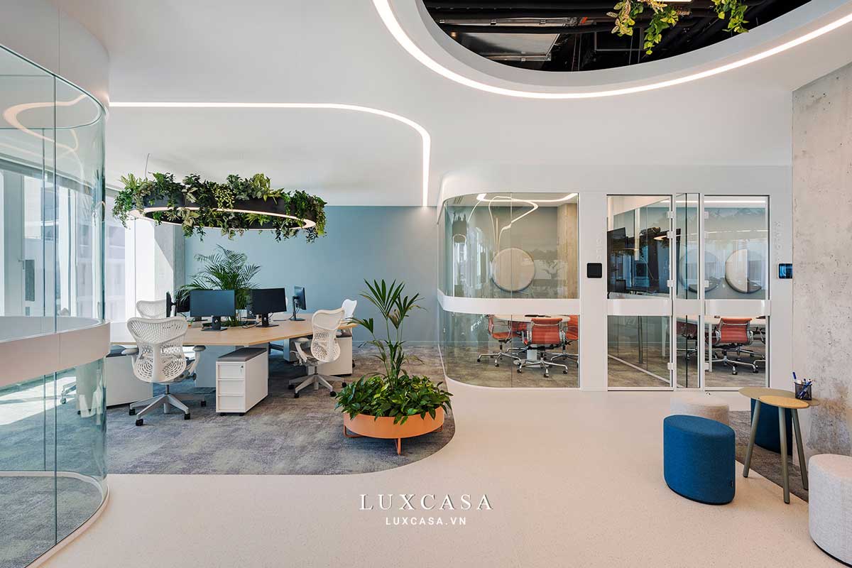 thiet ke noi that xanh cho van phong nhan vien