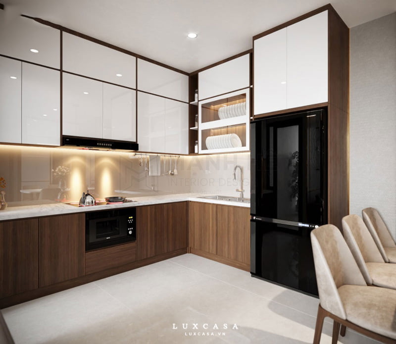 Thiết kế nội thất gỗ phòng bếp