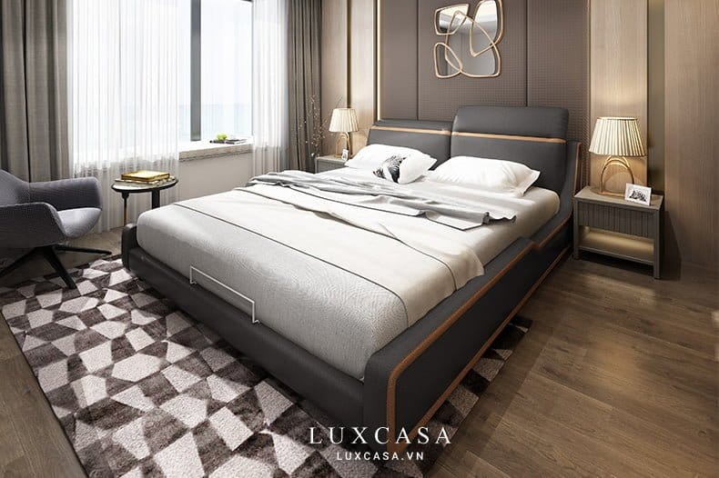 giường ngủ bọc da