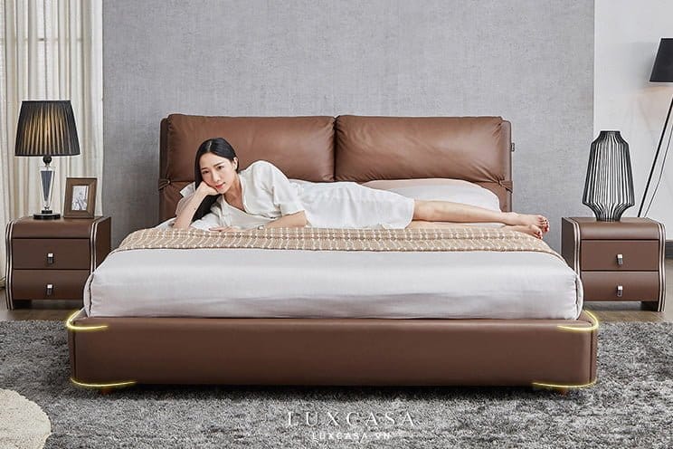 giường ngủ bọc da 