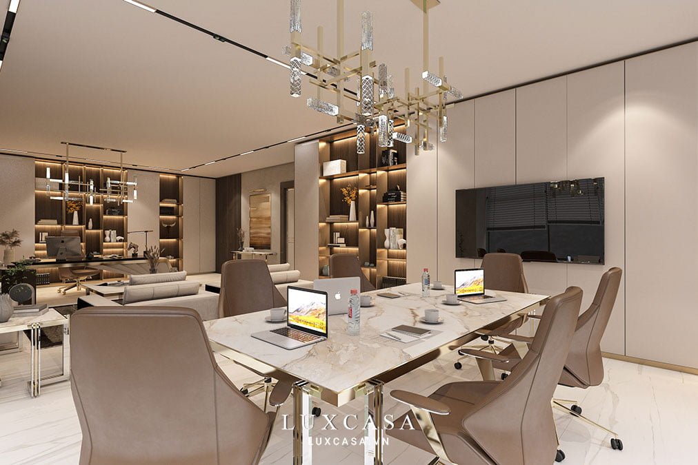 Thiết kế nội thất phòng giám đốc cao cấp Lateco 6 Không gian phòng họp góc cận