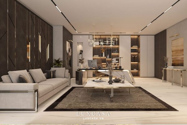 Không gian phòng giám đốc kết hợp tiếp khách Lateco