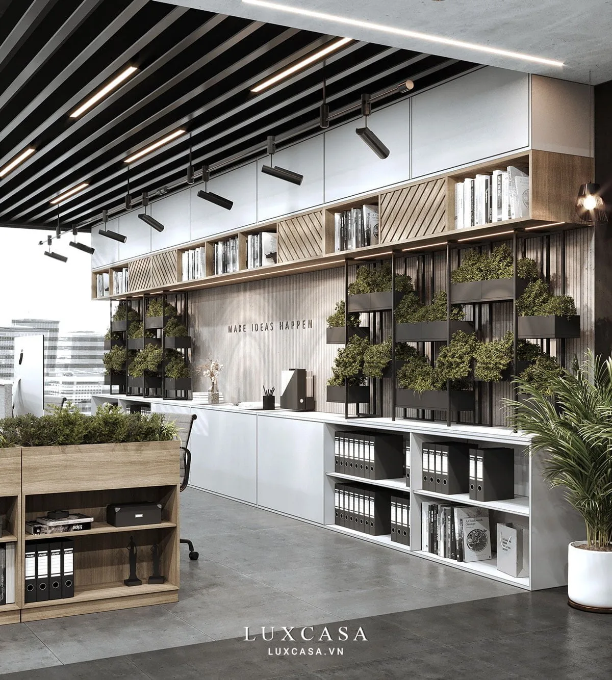 Khu vực bếp văn phòng thời trang