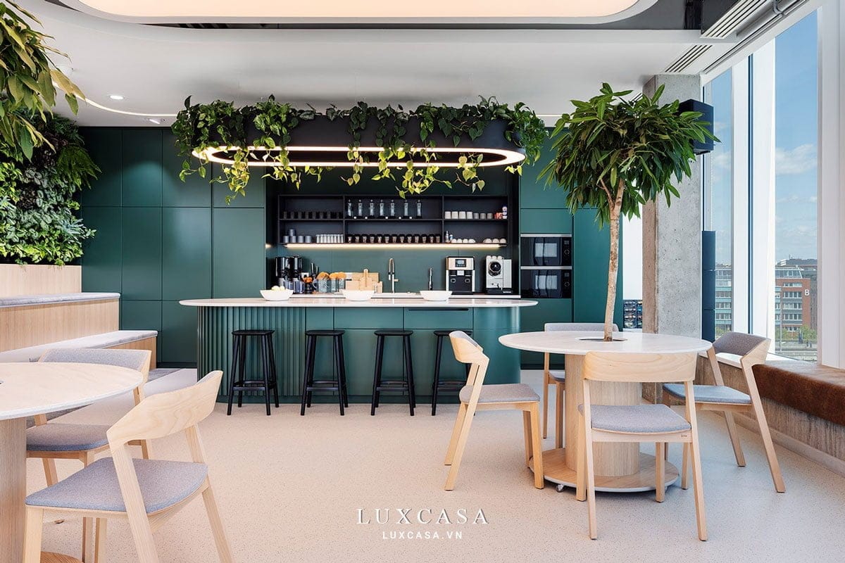 Quầy pantry văn phòng xanh